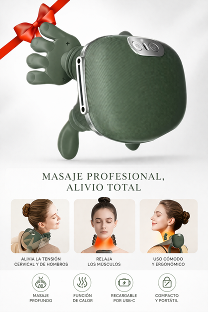 🔥 Masajeador Cervical Inteligente con Calor – Alivio Total en Casa