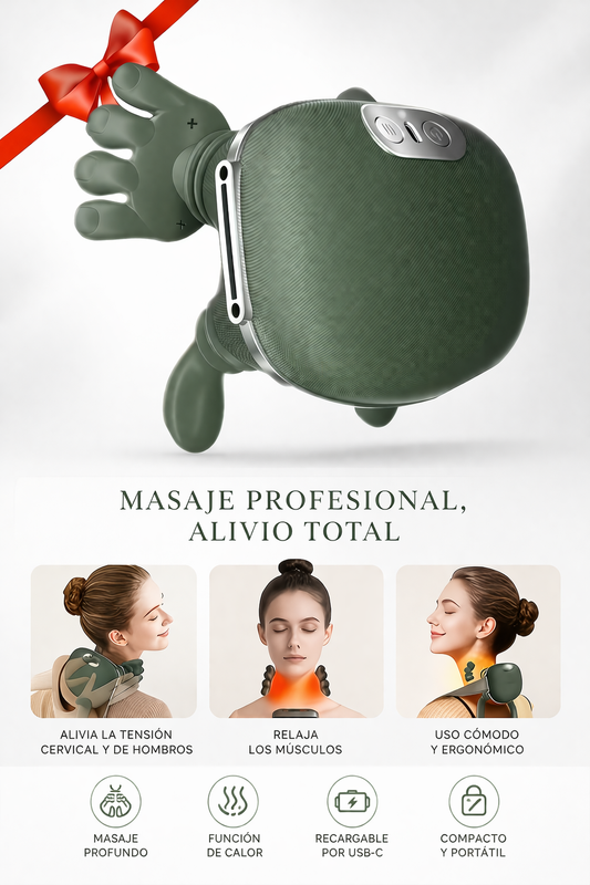 🔥 Masajeador Cervical Inteligente con Calor – Alivio Total en Casa